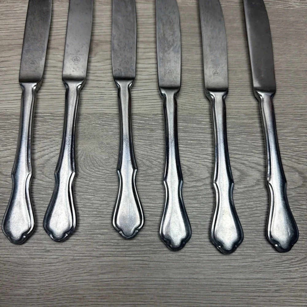 Pfaltzgraff Briarwood Stainless Steel Flatware Knife Set Of 6  Glossy Finish